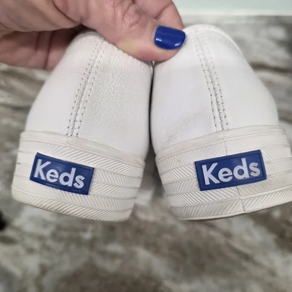 Keds Women s Triple Ruffle Leather Slip-on White Platform Sneaker Women's Sz 10 - Picture 8 of 10